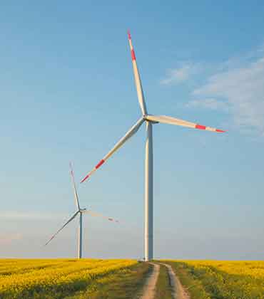 renewable5 Windräder im Feld